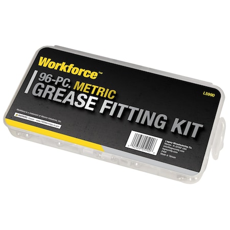 Workforce Grease Fittings, Assortment, Metric, 96-Piece L5990